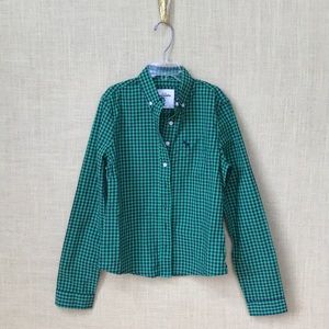 NWT   Abercrombie kids green button down (girls M)